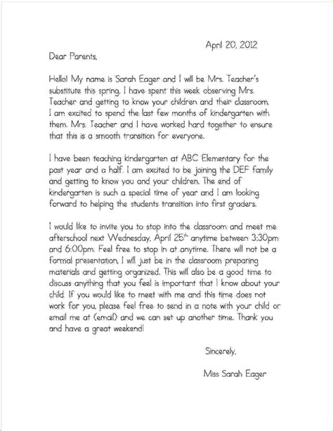 Letter Of Introduction To Parents