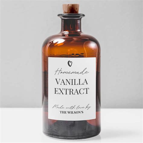 Printable Homemade Vanilla Extract Labels Personalize Custom Etsy