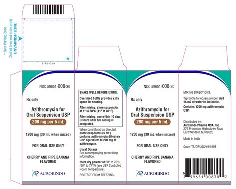 Azithromycin Oral Suspension Fda Prescribing Information Side