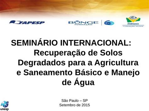 PDF SEMINÁRIO INTERNACIONAL Recuperação de Solos PDF