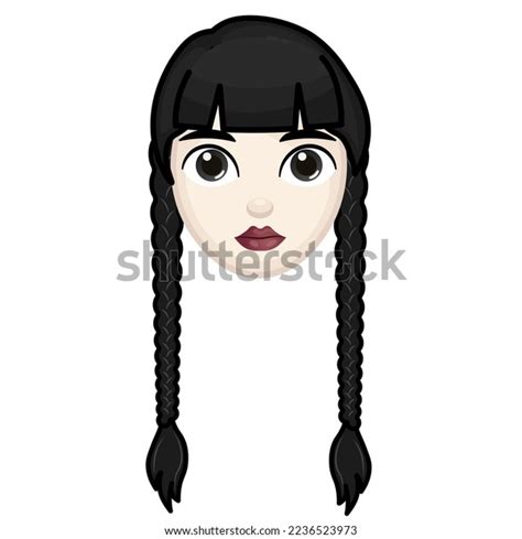 Woman Black Hair Wednesday Concept Large Stock Vector (Royalty Free ...