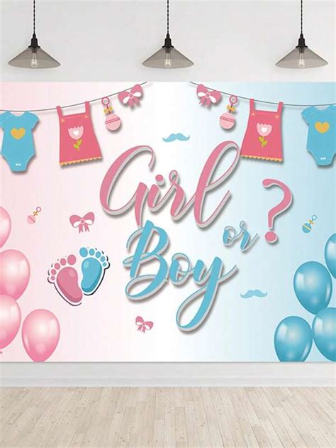 Letter Graphic Party Backdrop Decoration Banner For Gender Reveal