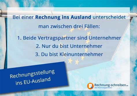 Rechnung Ins Eu Ausland Muster Ohne Umsatzsteuer