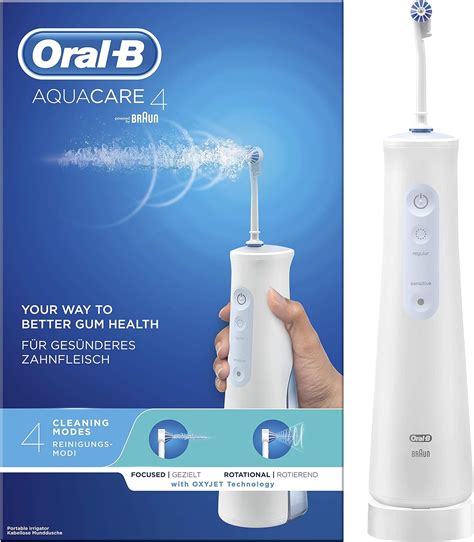 Oral B Aquacare Irrigador Bucal Portátil Con Tecnología Oxyjet 4 Modos De Limpieza Blanco