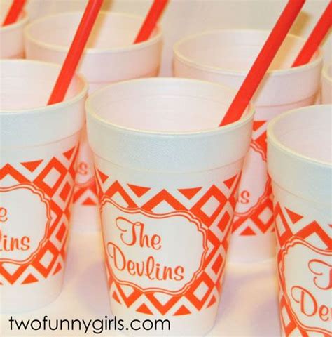 Love These Personalized Styrofoam Cups Great For A Wedding