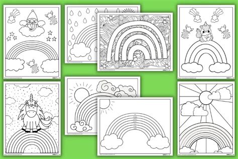 Simple Rainbow Coloring Pages