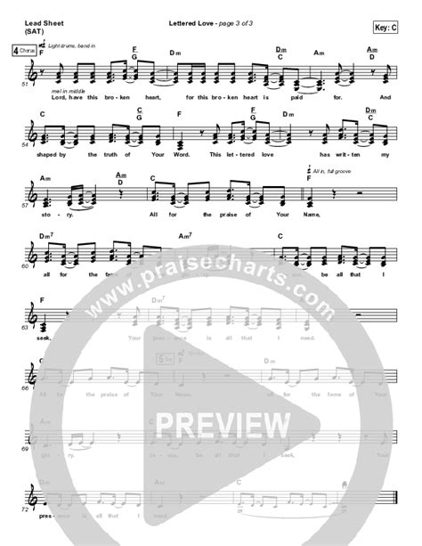 Lettered Love Sheet Music Pdf Hillsong Worship Praisecharts