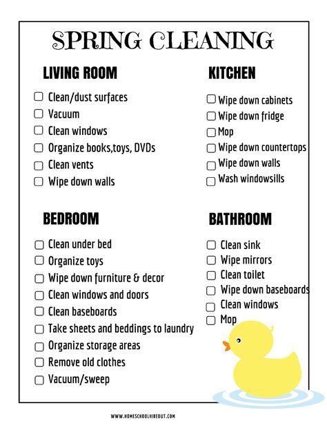 spring cleaning checklist printable 4