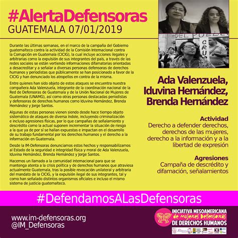 Alertadefensoras Guatemala Campa A De Descr Dito Difamaci N Y