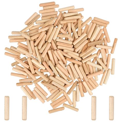 200pcs Dowels Wooden 6mm X 30mm Wooden Dowel Pins Hardwood Dowels Wood