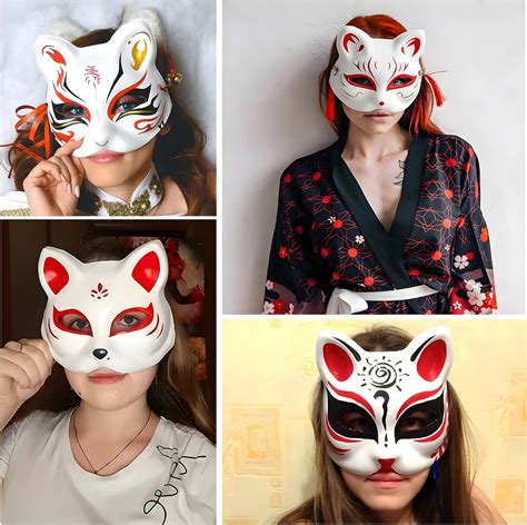 Binyi Diy Wei E Papier Maske Handgemalte Katzenmaske Maskenball Party