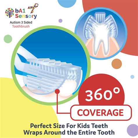 Ba1 Sensory 3 Sided Autism Toothbrush For Special Needs Kids Soft