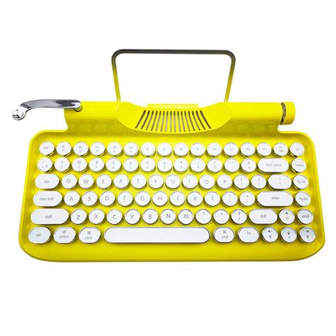 Retro Mechanical Keyboard - White - Black - Yellow - ApolloBox