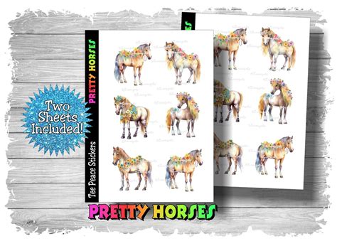 horse sticker sheets  sheet bundle floral horse stickers riding