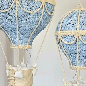 Baby Night Light Blue Hot Air Balloon Set In Two Size Etsy