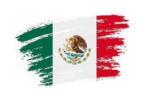 Pincelada Grunge Bandeira Mexicana Vetor Premium