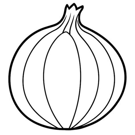 Onion Line Art Vector Outline Premium Ai Generated Vector