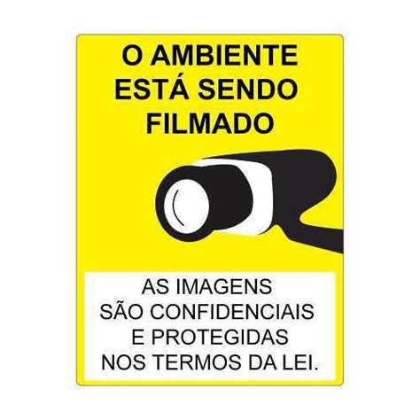 Placa Aviso Ambiente Está Sendo Filmado 15x20 Franzuk Placa de