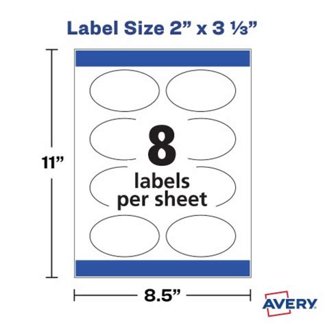 Avery Oval Print To The Edge Easy Peel Labels Laser Matte White 2 X 3 1