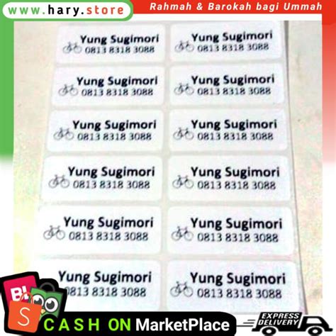 Jual Putih Polos LARGE Label Nama Waterproof Sticker Fancy Clipart G