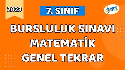 7 Sınıf Matematik BURSLULUK SINAVI Genel Tekrar 2024 CANLI YouTube