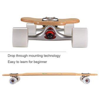 Playshion Drop Through Freestyle Longboard Skateboard Cruiser Skate Devil