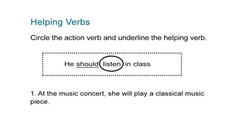 Helping Verbs List Printable