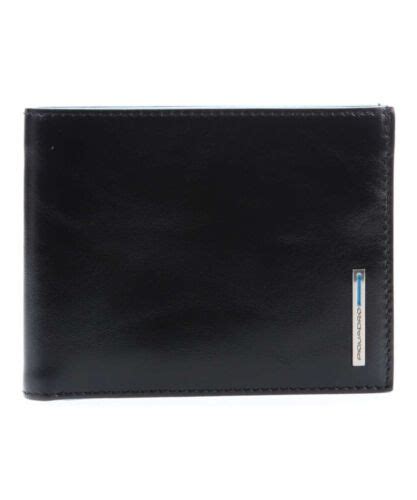 Piquadro Bleu Carré Portefeuilles Homme Avec Porte Monnaie 9 3 Cc