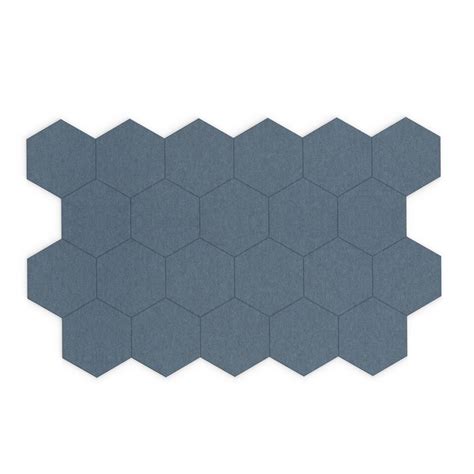 Akoestische Wandpanelen Hexagon Set Van Blauw Pet Vilt Leen Bakker