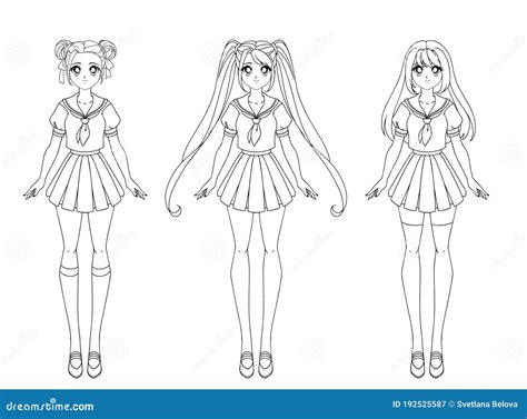 Anime Girl Coloring Pages Full Body Best - Coloring Pages Printable