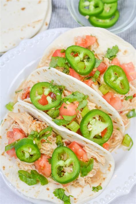 Slow Cooker Queso Chicken Tacos Recipe No Dash Of Gluten