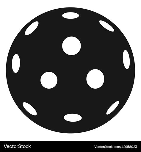 Ball Pickleball Black High Quality Royalty Free Vector Image