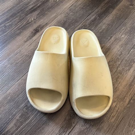 Yeezy Slides Size 11 Sand Color No Box Depop