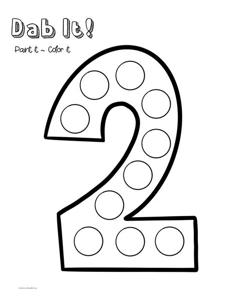 Preschool Number 2 Printable