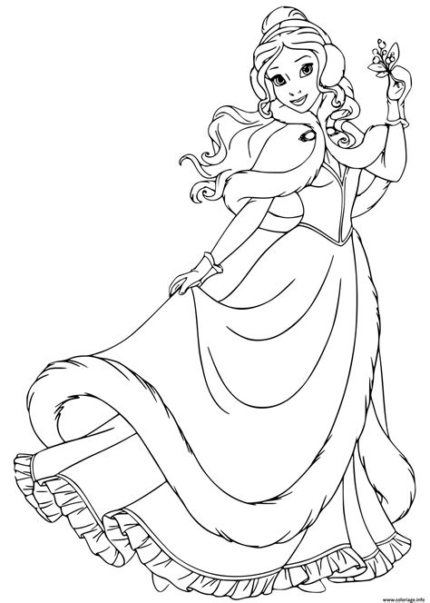 Coloriage Belle Mistletoe Dessin Noel Disney à Imprimer