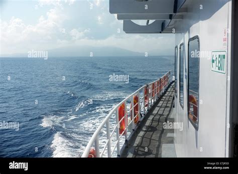 Passenger boat's side deck Stock Photo - Alamy