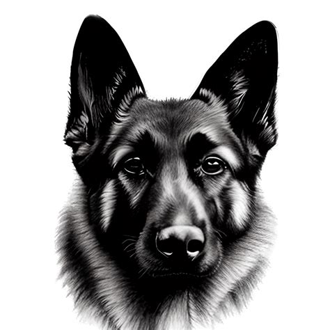 German Shepherd Pencil Sketch · Creative Fabrica