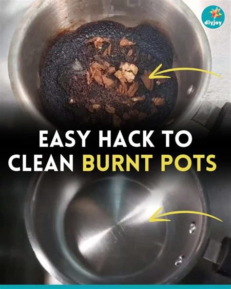 how to clean enamel pots burnt