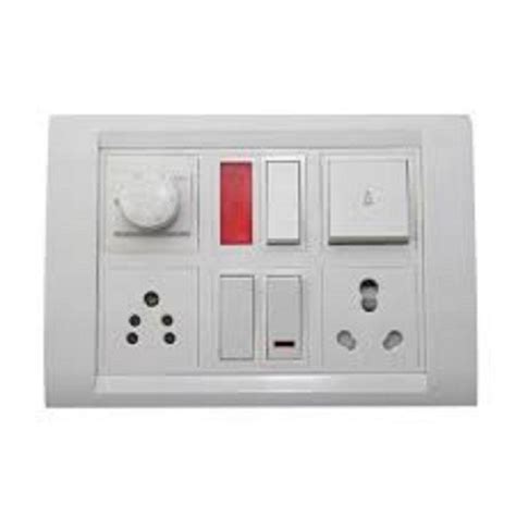 White Modular Socket Combination Electrical Switch Board For Domestic And Industrial At Best