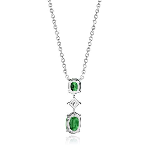 Green Emerald & Diamond Pendant – SES Creations