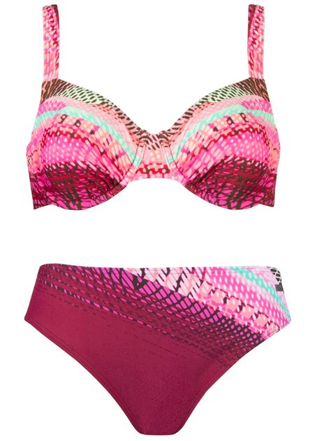 Naturana Naturana Wine Multi Print Underwired Bikini Set Size