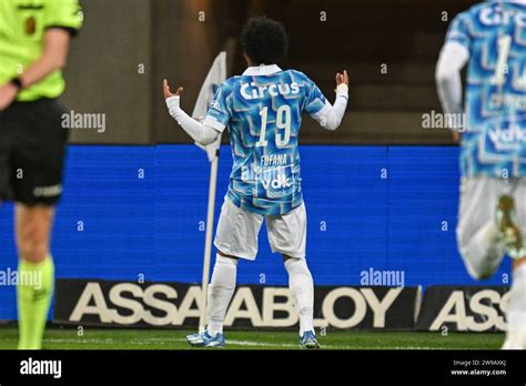 Malick Fofana Of Aa Gent Celebrating After Scoring A Goal During