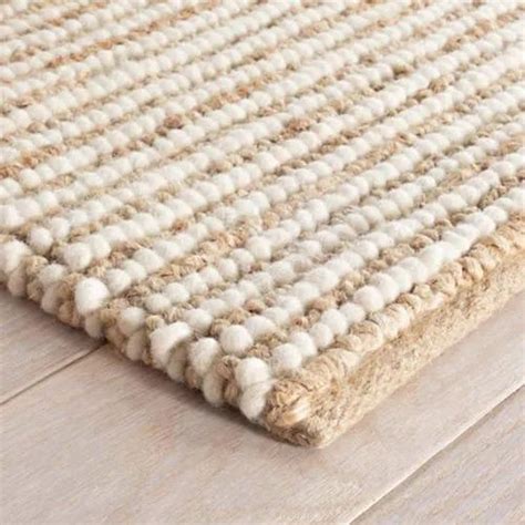 Wool Wool Plain Hand Woven Jute Dhurrie For Home At Rs 145 Sq Ft In