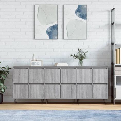 3 Stk Sideboards Kommoden für das Wohnzimmer Schränke Anrichten Grau