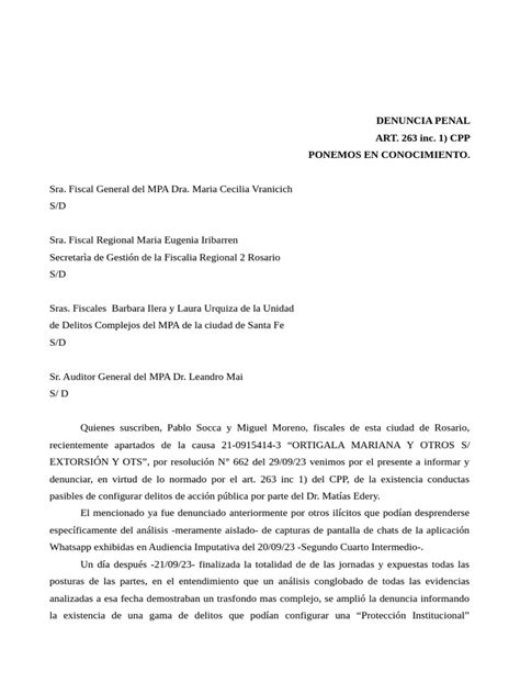 Denuncia E Informe Pdf Fiscal Ley Común