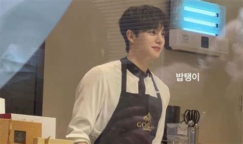 Song Kang Surprises Fans by Suddenly “Working” at a Cafe - KBIZoom