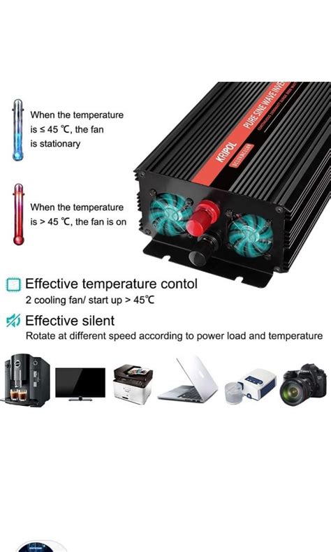 Power Inverter Kripol Pure Sine Wave Inverter V Dc To V Ac Car