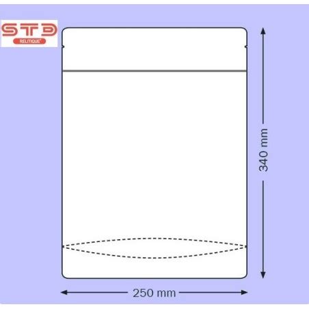 SACHET Transparent PET PE Ouverture ZIP Et Thermoscellable 250 X 340 Mm