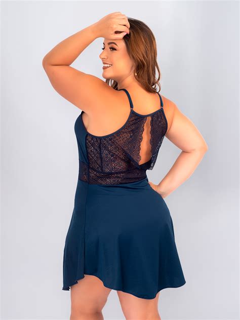 Kit 2 Camisolas Sexy Plus Size Lingerie Feminina Linha Noite Sensual