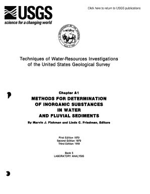 Fillable Online Pubs Usgs TWRI 5 A1 Part 14 Methods For Determination